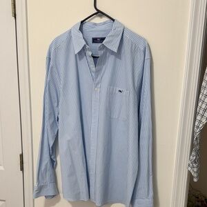 Vineyard Vines Men's Blue Striped Dress Shirt